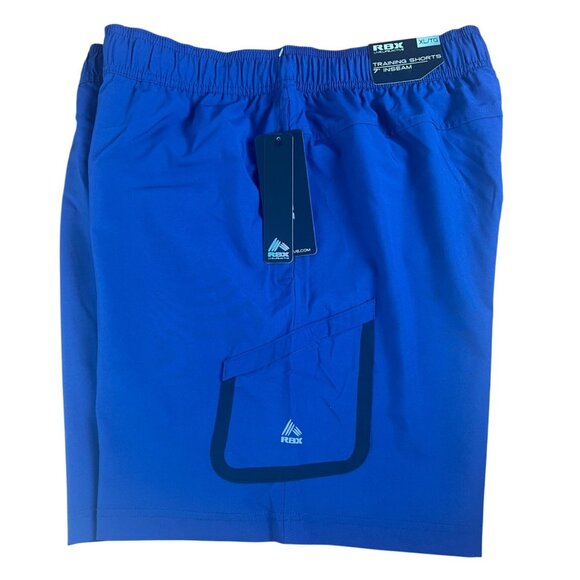 RBX Mens Royal Blue Training Shorts XL 7" Inseam Elastic Waistband W/ Drawstring - Picture 1 of 12